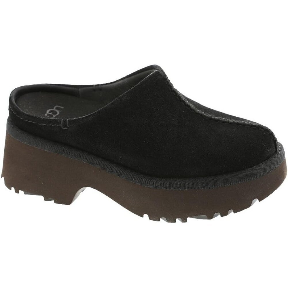 UGG New Heights clogs 10 black suede mules platform